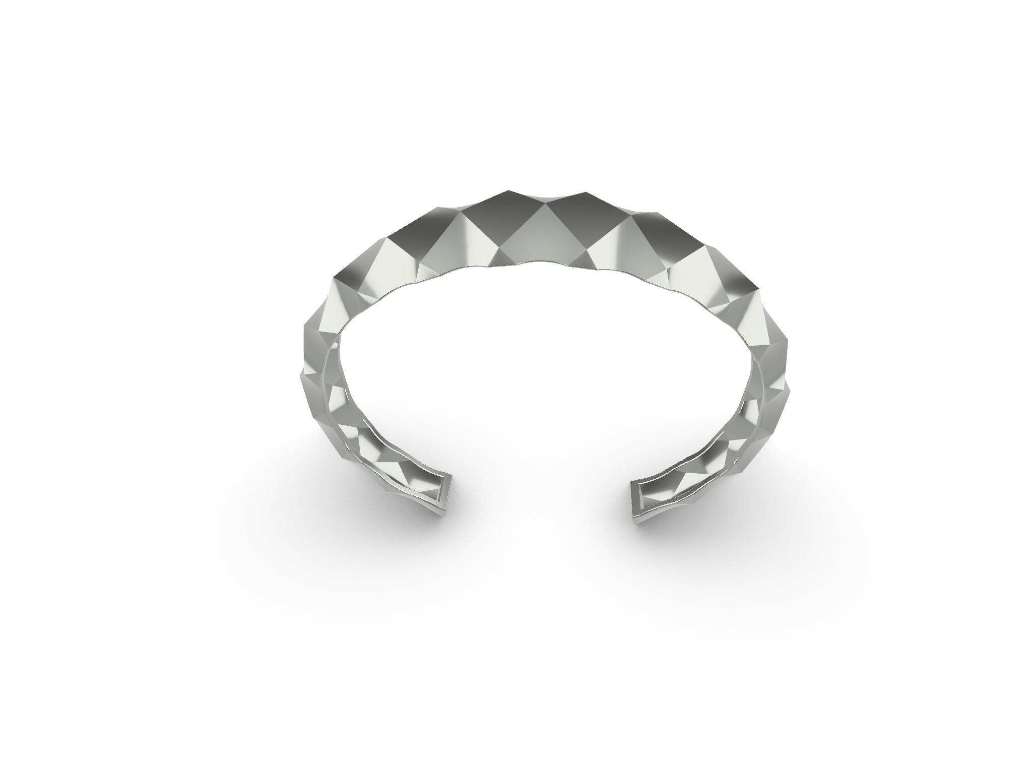 14 Karat Weiß Rhombus Unisex-Manschettenarmband 8