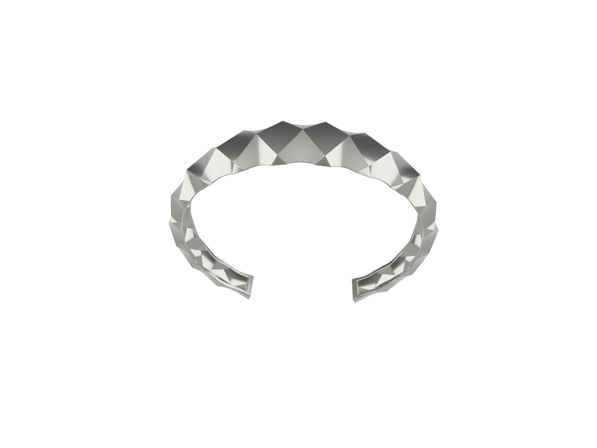 14 Karat Weiß Rhombus Unisex-Manschettenarmband 1