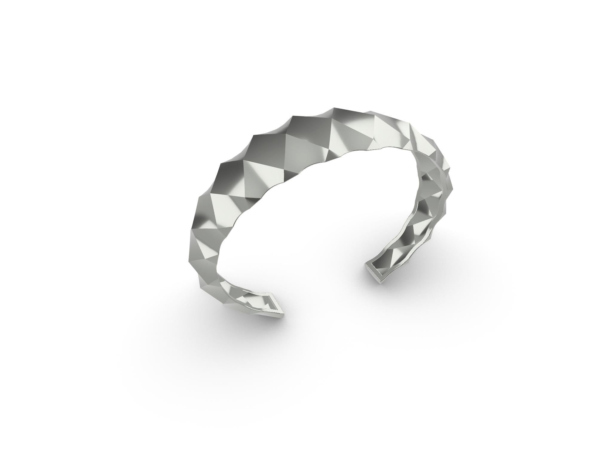 14 Karat Weiß Rhombus Unisex-Manschettenarmband 3