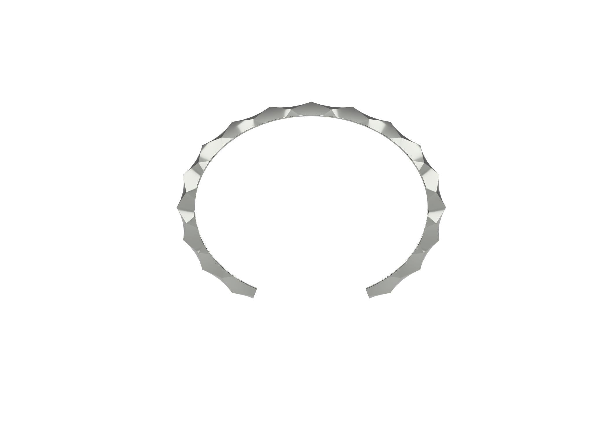 14 Karat Weiß Rhombus Unisex-Manschettenarmband 4