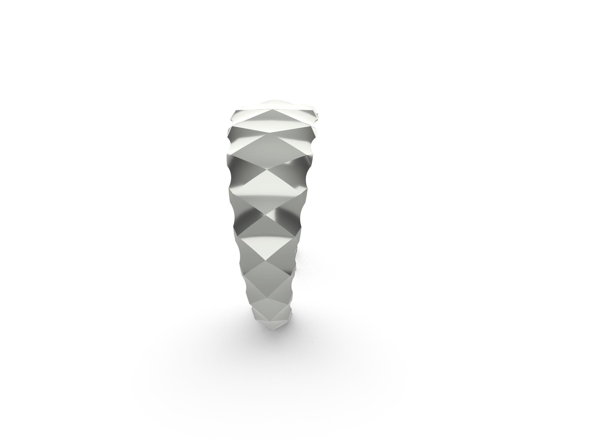 14 Karat Weiß Rhombus Unisex-Manschettenarmband 5
