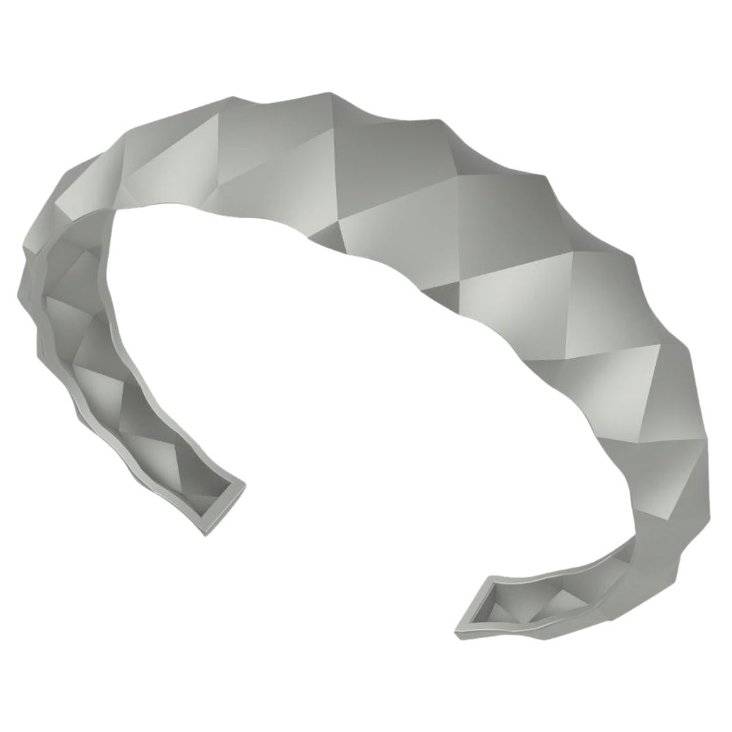 14 Karat Weiß Rhombus Unisex-Manschettenarmband