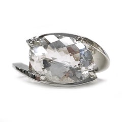 14 Karat White Sapphire Cocktail Ring