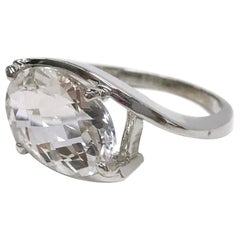 14 Karat White Sapphire Cocktail Ring