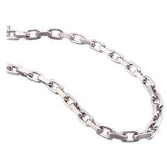 14 Karat White Square Chain Link Necklace