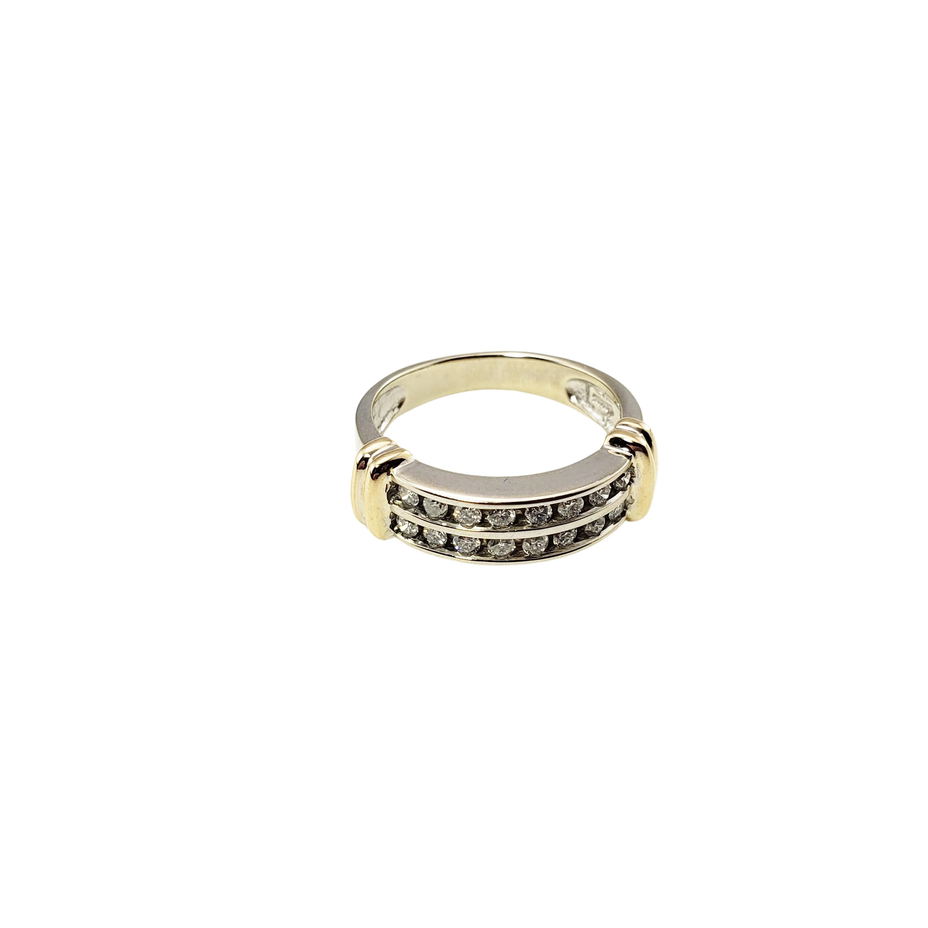 Brilliant Cut 14 Karat White/Yellow Gold and Diamond Ring For Sale