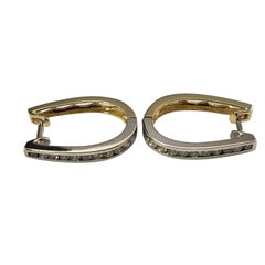 14 Karat Weiß-/Gelbgold Diamant-Ohrringe