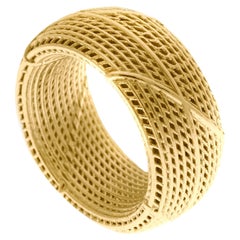 14 Karat Wide Unisex Textured Unique Contemporary Statement Wedding Ring