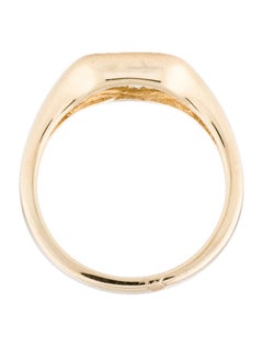 14 Karat Yellow 0.06 Carat Diamond Pave Star Pinky Signet Ring