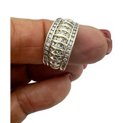 14 Karat Yellow 1 Carat Diamond Channel 11mm Dome Ring