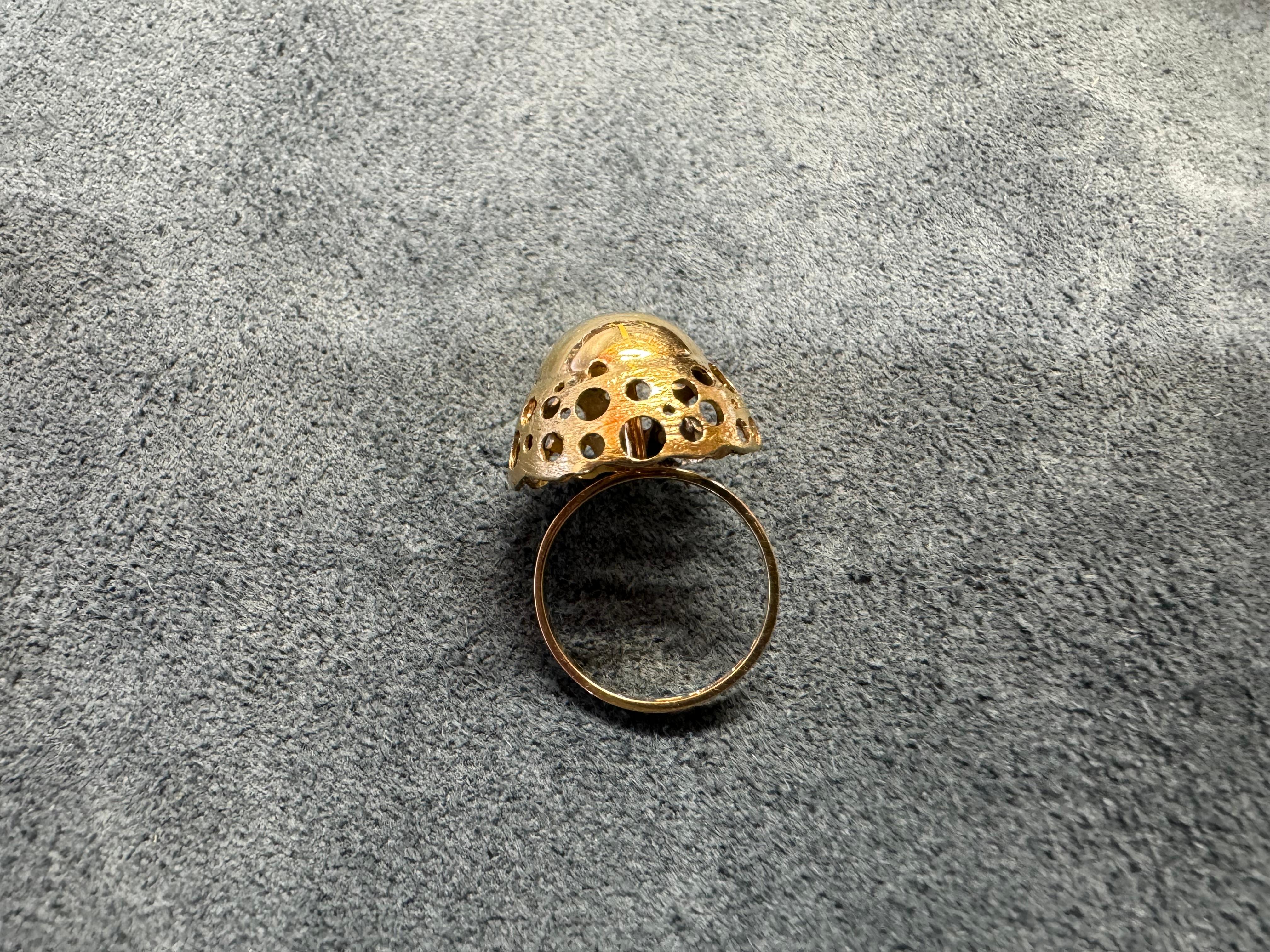Women's or Men's 14 Karat Yellow 585 Gold Finland 1972 Liisa Vitali Ring Name Nuppu For Sale