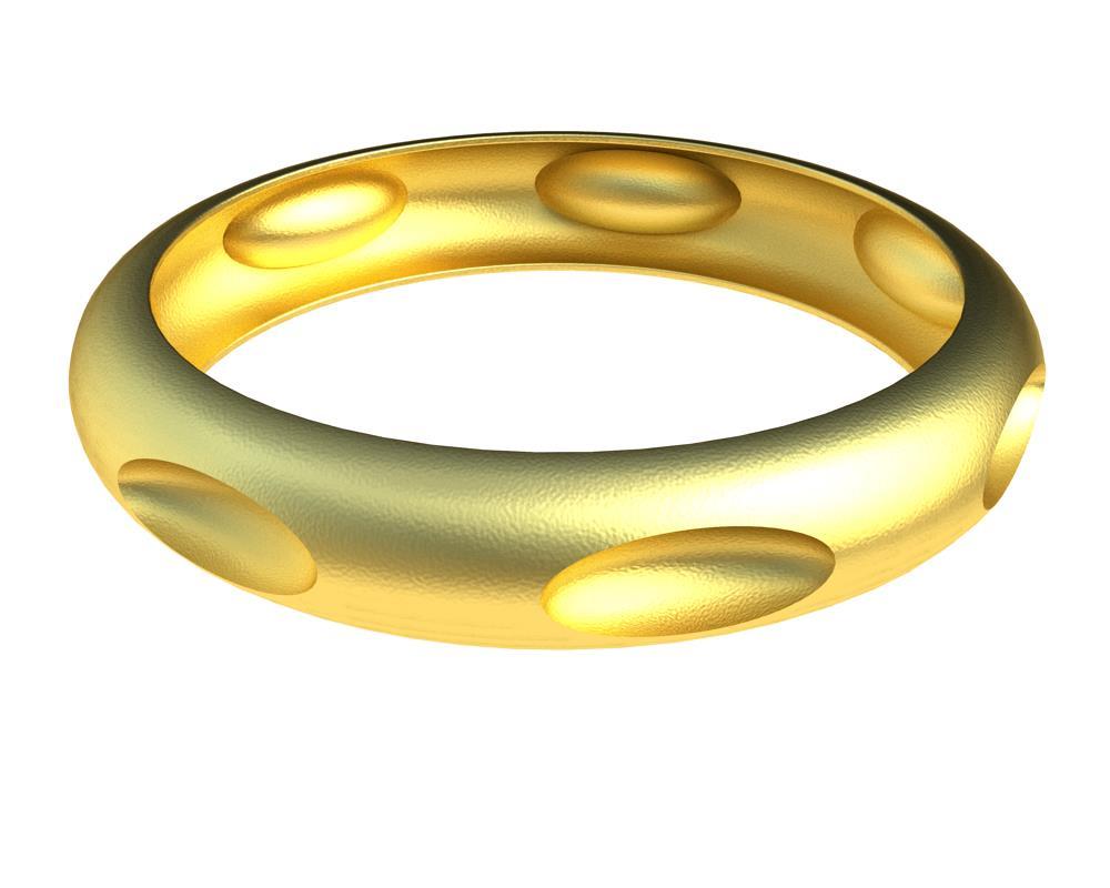 Contemporain Bracelet jonc à 7 anneaux ovales en or jaune 14 carats en vente