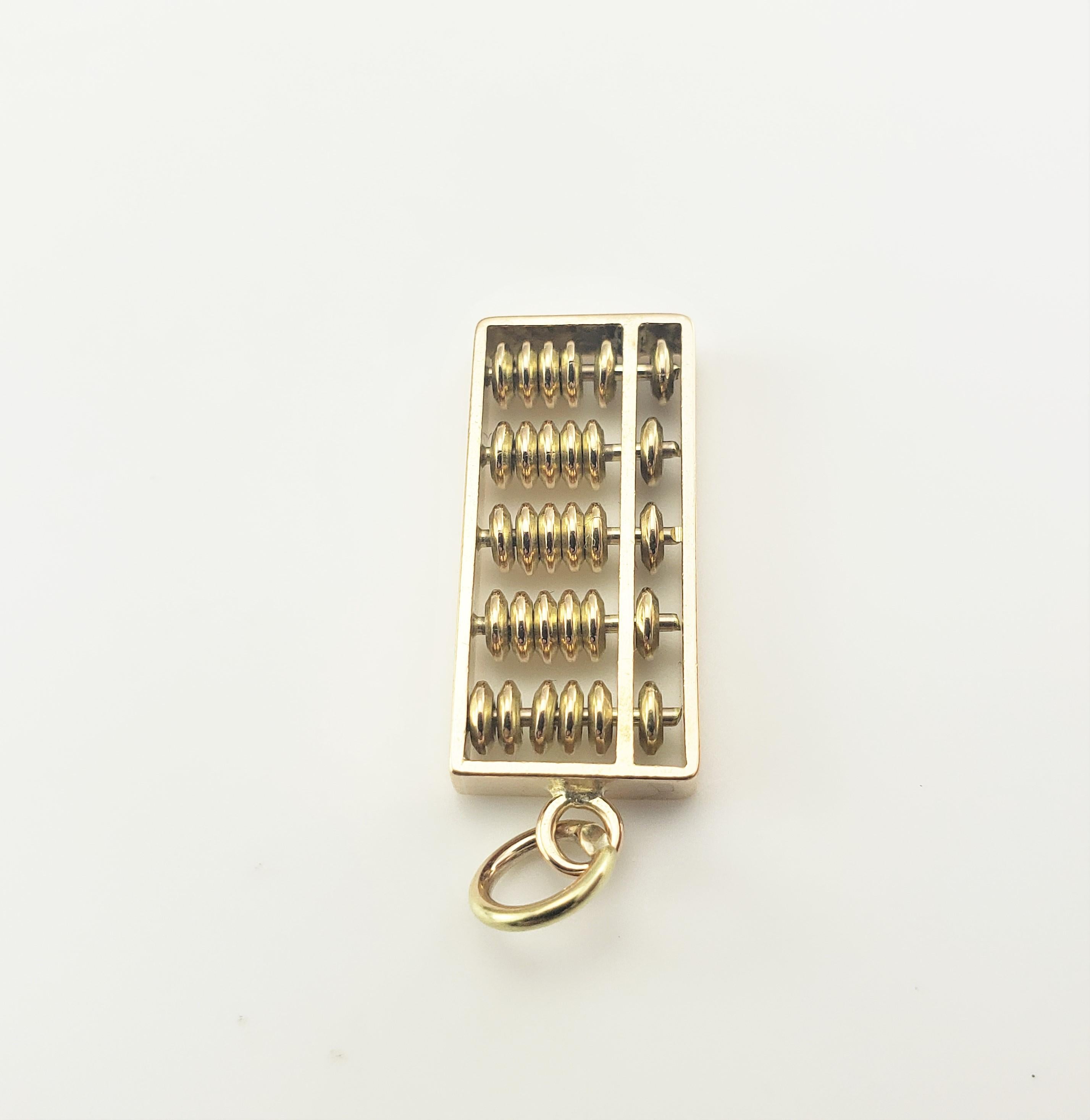14 Karat Yellow Abacus Charm In Good Condition For Sale In Washington Depot, CT