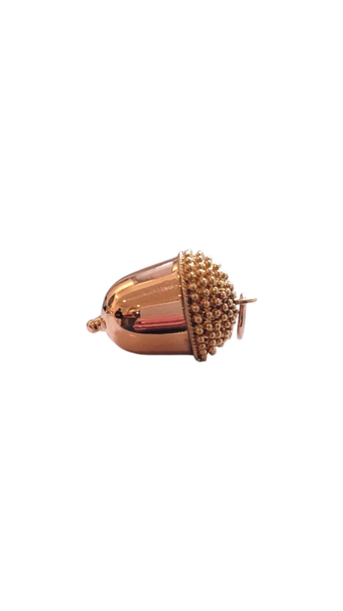 14 Karat Yellow and Rose Gold Acorn Charm #20166 2