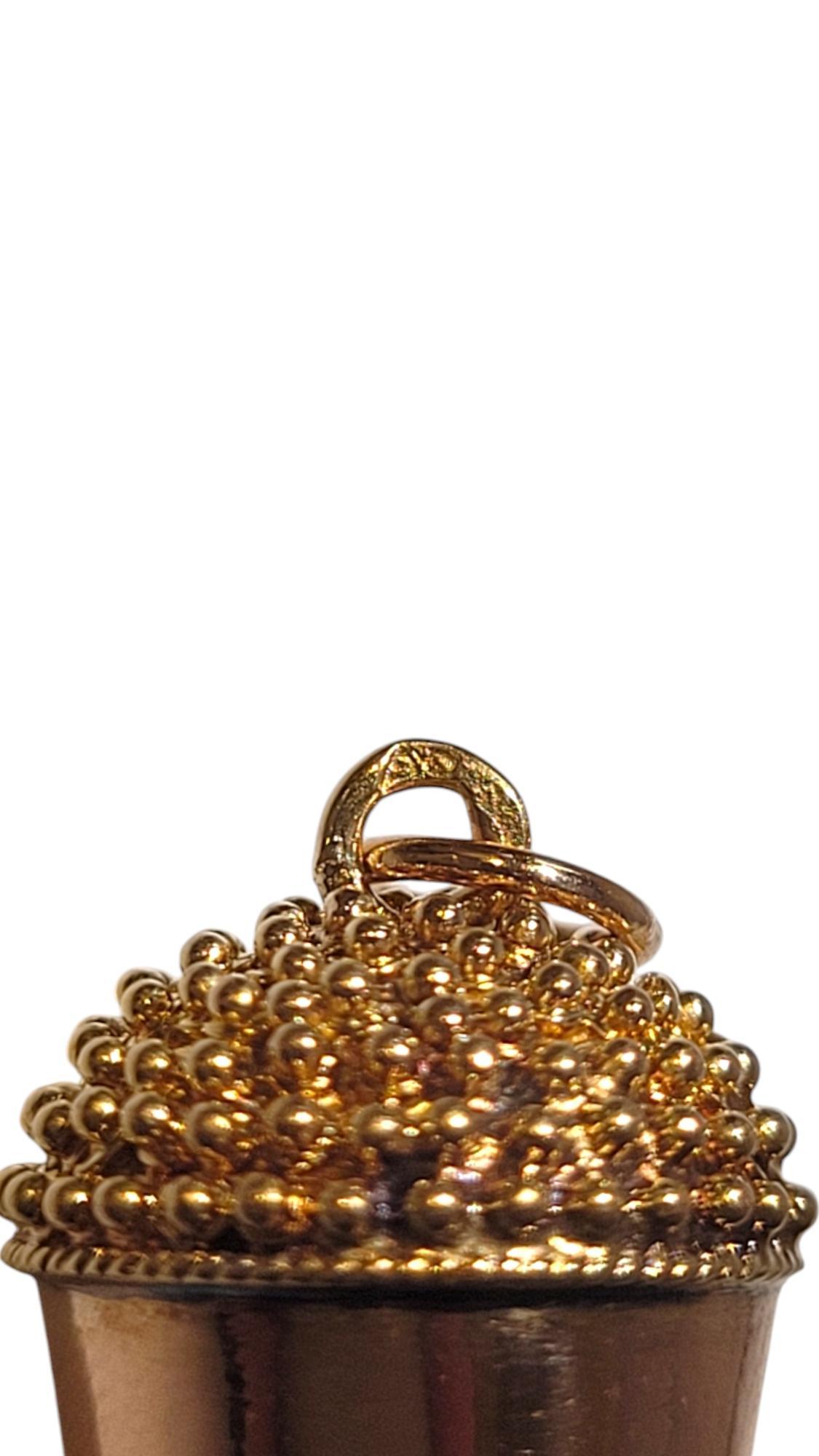 14 Karat Yellow and Rose Gold Acorn Charm #20166 4