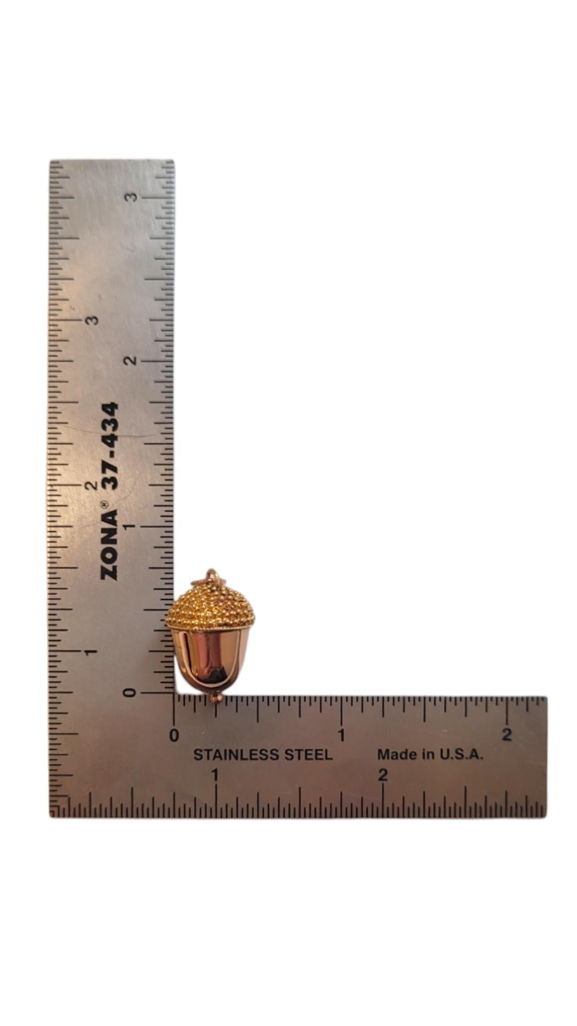 14 Karat Yellow and Rose Gold Acorn Charm #20166 5