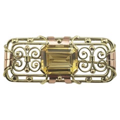 14 Karat Yellow and Rose Gold Citrine Brooch/Pin