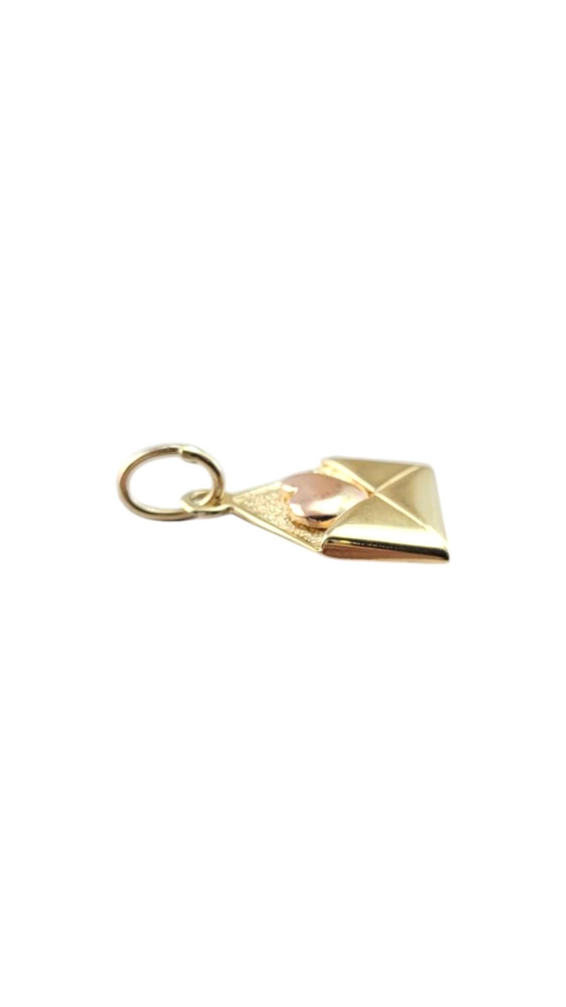 14 Karat Yellow and Rose Gold Love Letter Charm #21267 For Sale 2