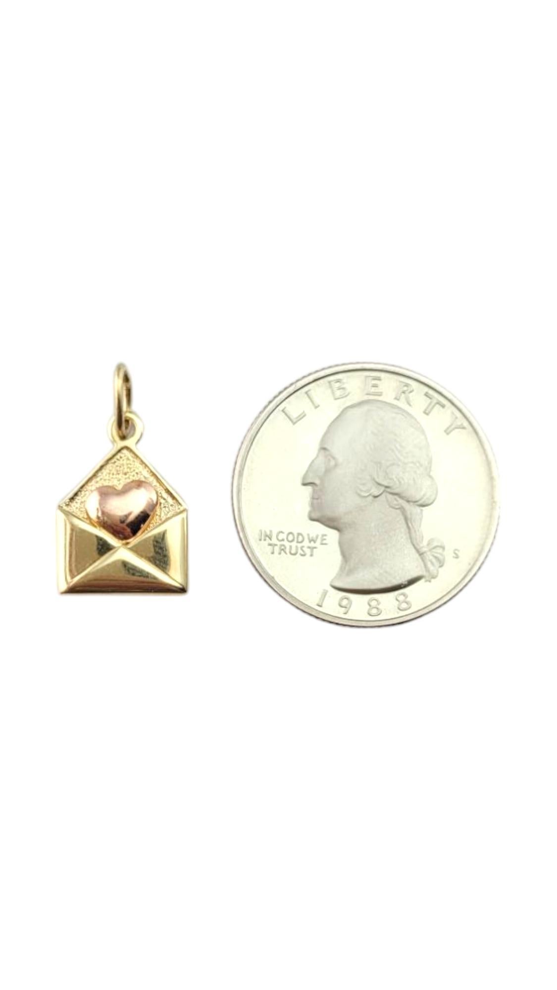 14 Karat Yellow and Rose Gold Love Letter Charm #21267 For Sale 3