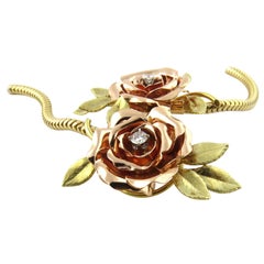 14 Karat Yellow and Rose Gold Rose Necklace 14 Karat Yellow and Rose Gold Rose Necklace