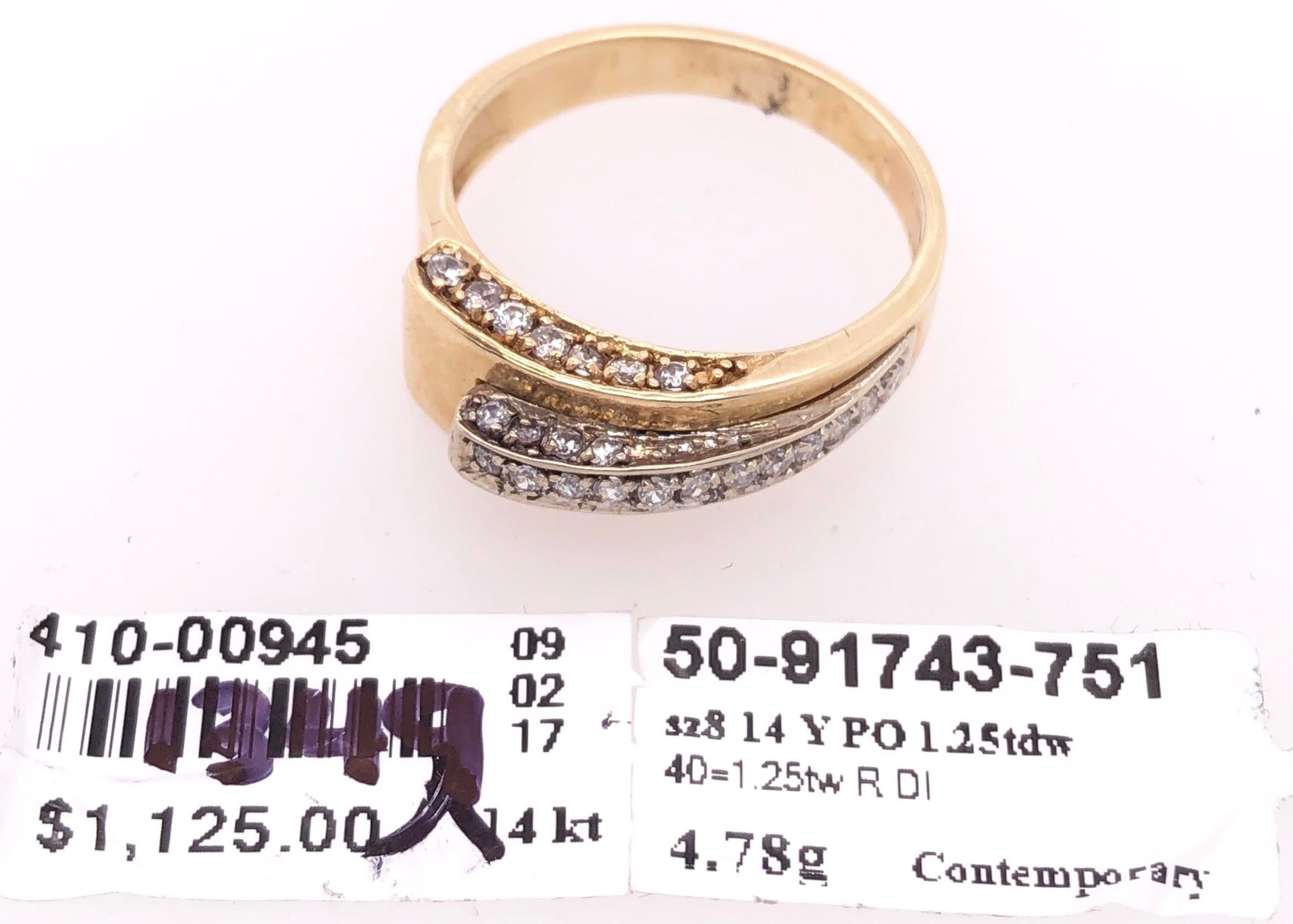 Zeitgenössischer Ring aus 14 Karat Gelb- und Weißgold mit Diamanten im Angebot 3