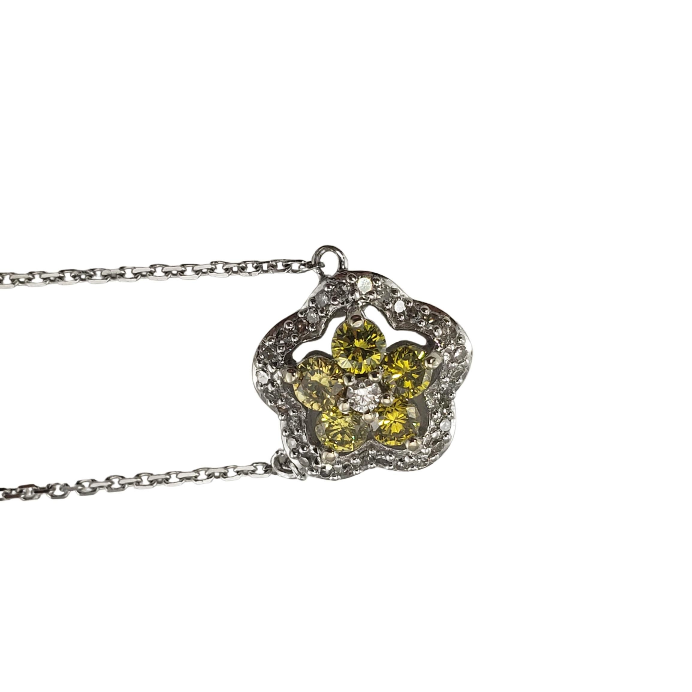 Brilliant Cut 14 Karat Yellow and White Gold and Diamond Pendant Necklace GAI Certified For Sale