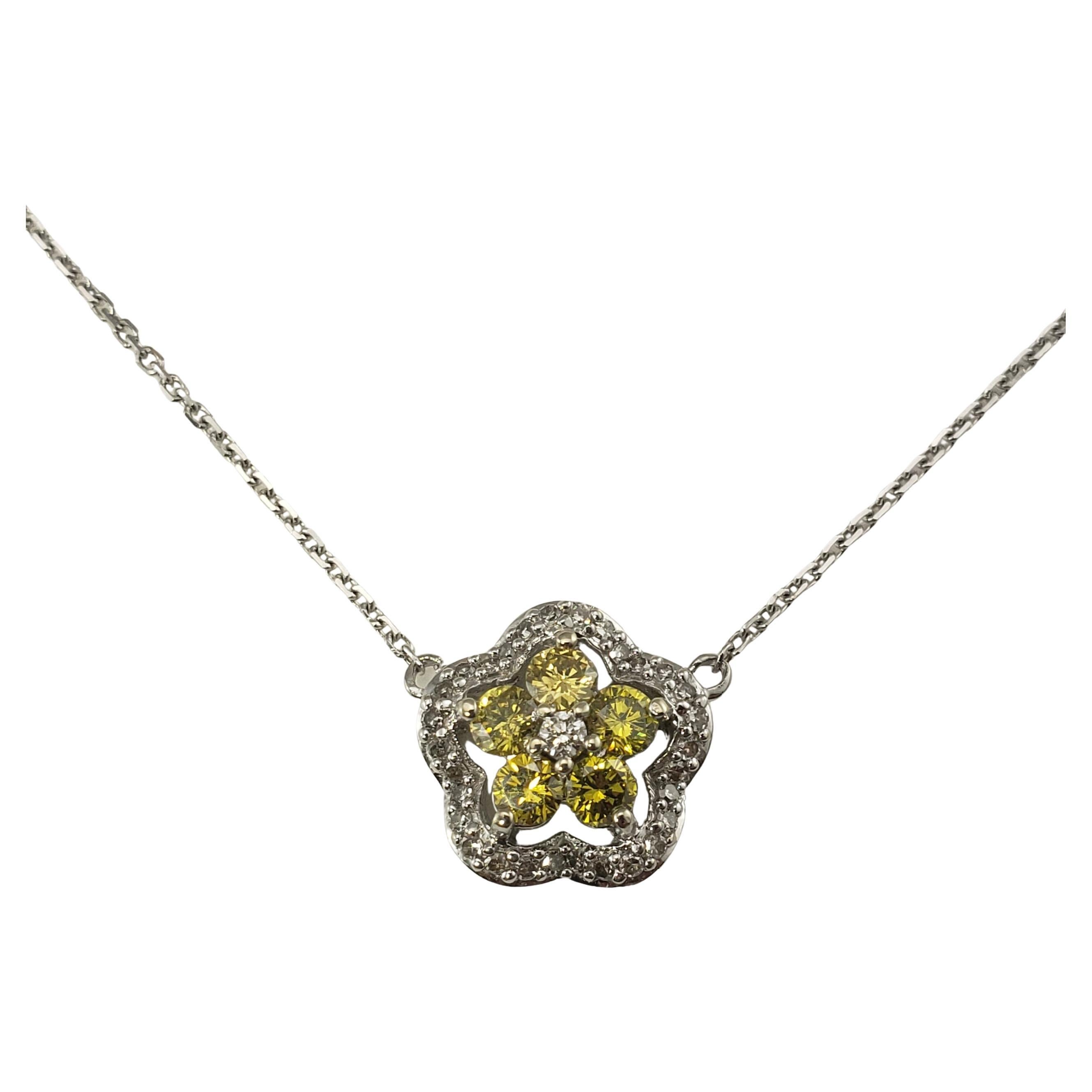 14 Karat Yellow and White Gold and Diamond Pendant Necklace GAI Certified