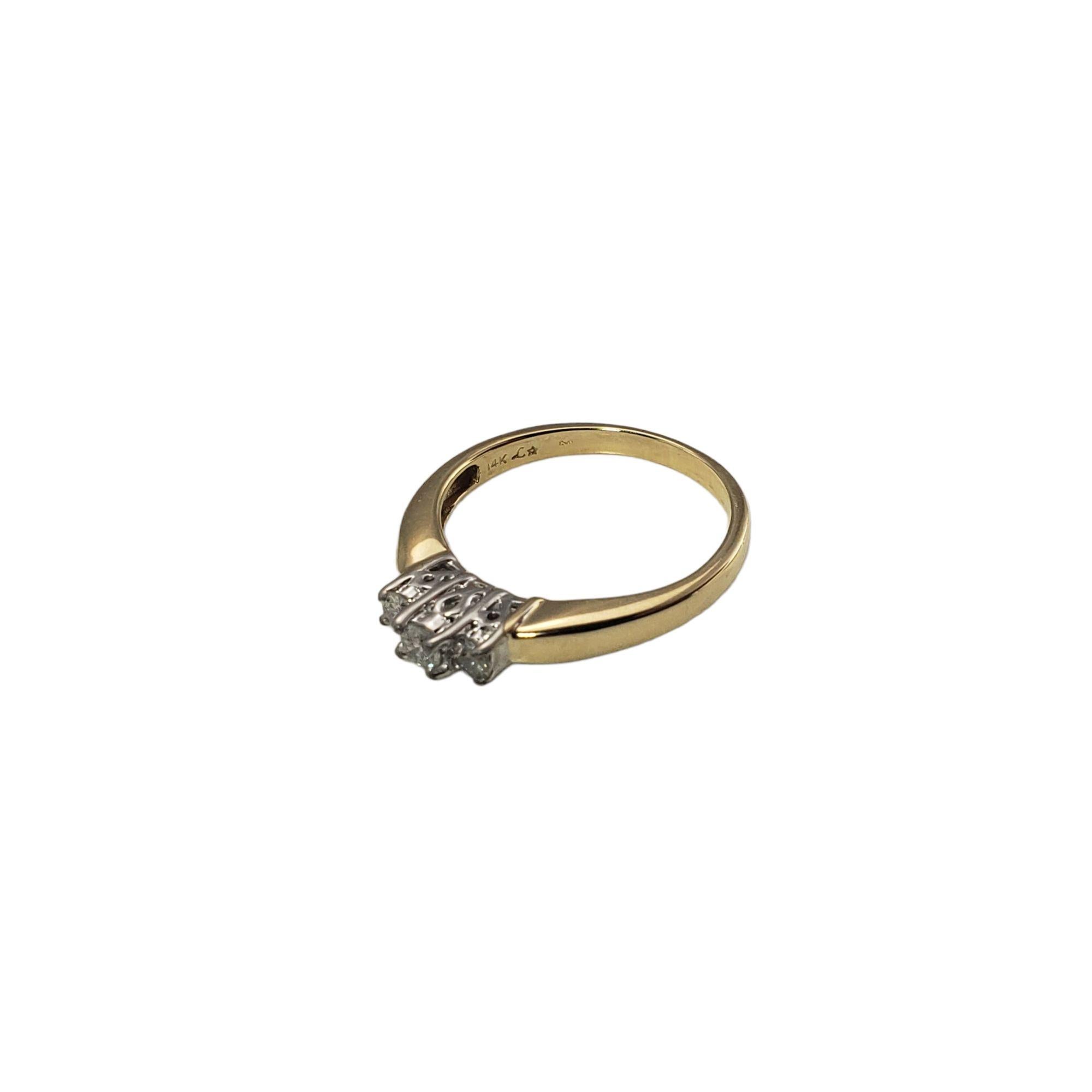 Women's 14 Karat Yellow and White Gold and Diamond Ring For Sale