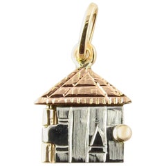 14 Karat Yellow and White Gold Articulated House Charm