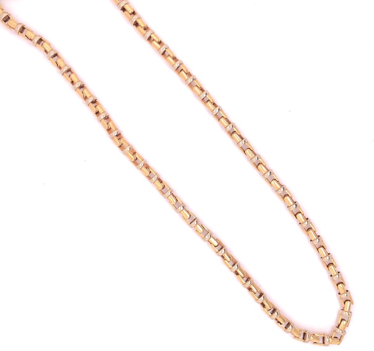 14 Karat Yellow and White Gold Baraka Brev Luxury Heavy Link Necklace at  1stDibs | brev jewelry, brev gold necklace, baraka chain