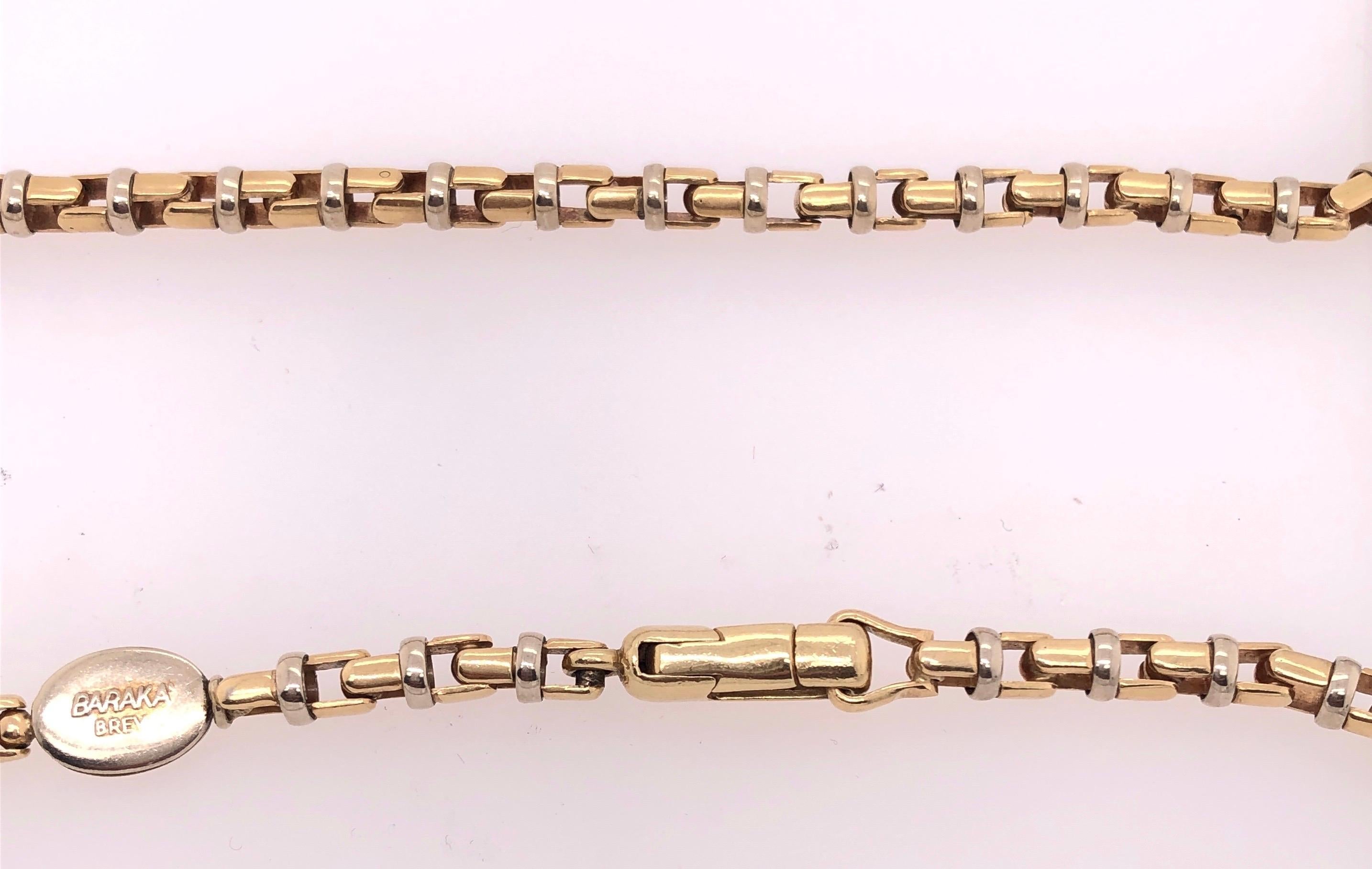 14 Karat Gelb- und Weißgold Baraka Brev Luxury Heavy Link Halskette im Zustand „Gut“ im Angebot in Stamford, CT