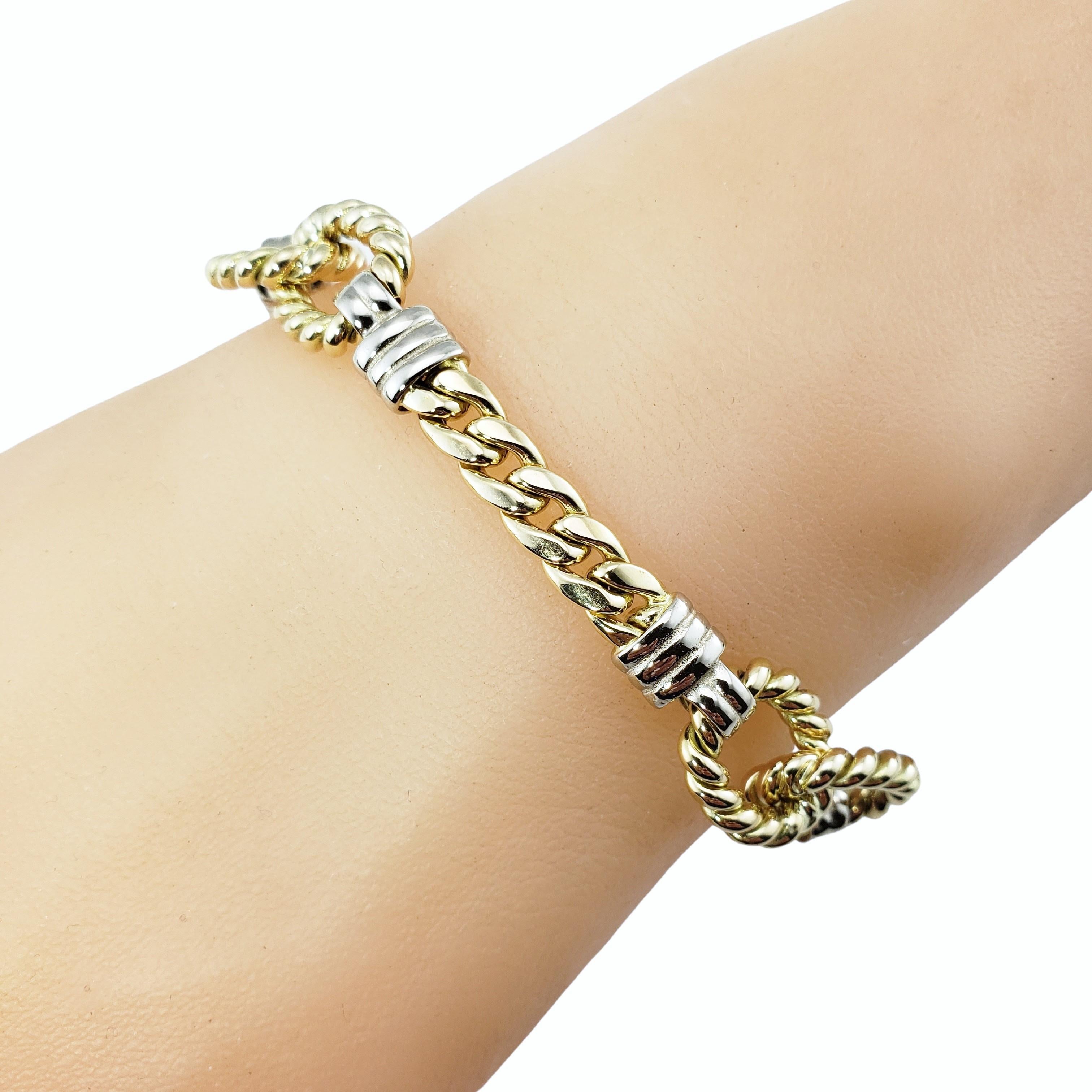 14 Karat Yellow and White Gold Bracelet For Sale 3