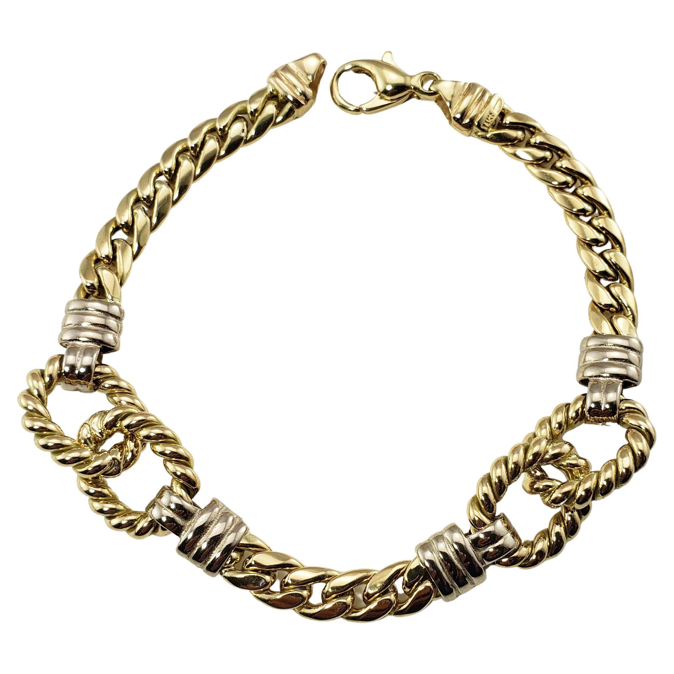 14 Karat Yellow and White Gold Bracelet For Sale