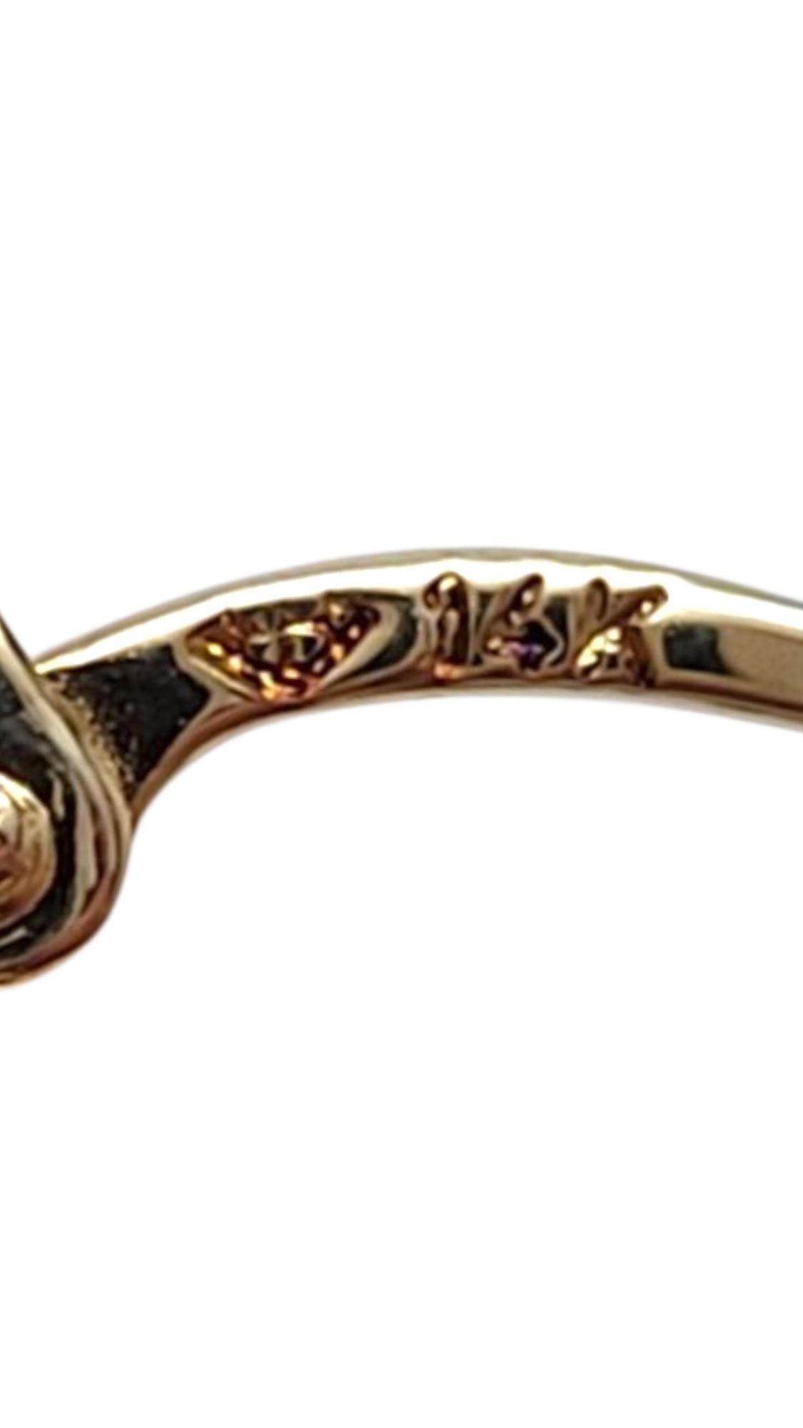 14 Karat Yellow and White Gold Cable Hoop Earrings #21935 Damen im Angebot