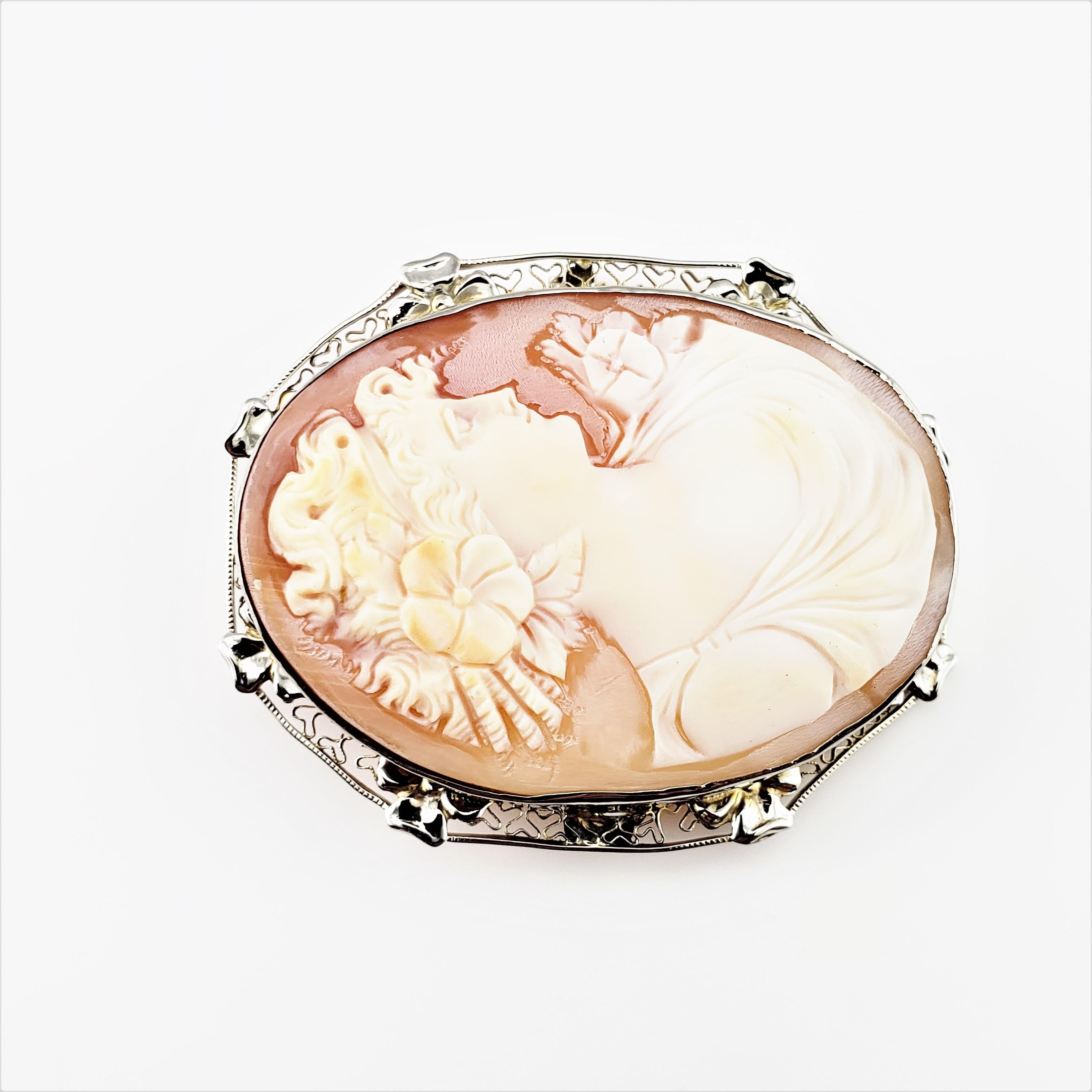 Women's or Men's 14 Karat Yellow and White Gold Cameo Brooch/Pendant For Sale