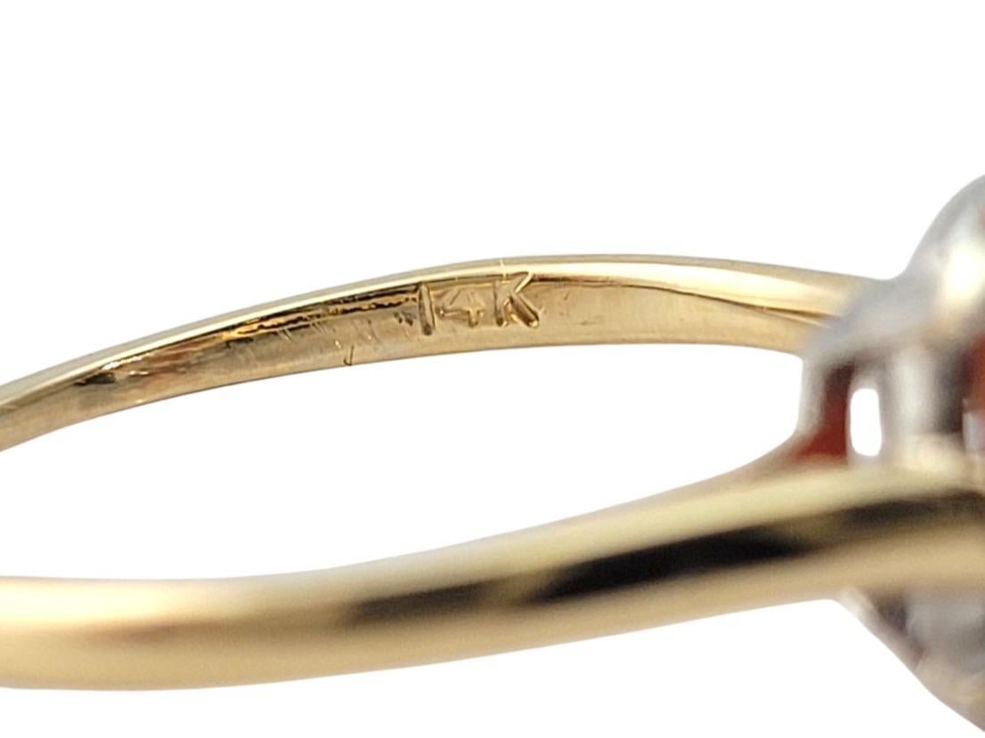 Bague camée en or jaune et blanc 14 carats #21491 Pour femmes en vente