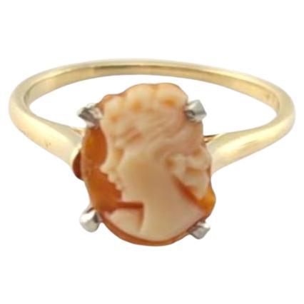Anello Cameo in oro giallo e bianco 14 carati #21491
