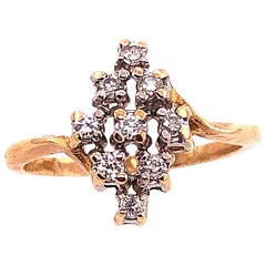 Zeitgenössischer Ring aus 14 Karat Gelb- und Weißgold mit Diamanten