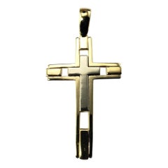 14 Karat Yellow and White Gold Cross Pendant #15570