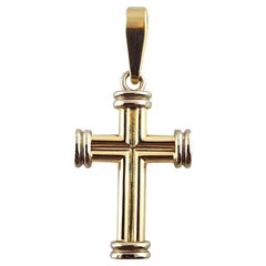 14 Karat Yellow and White Gold Cross Pendant #18789