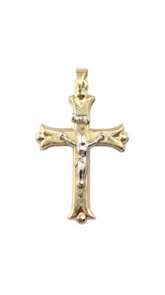 14 Karat Yellow and White Gold Crucifix Pendant #21315