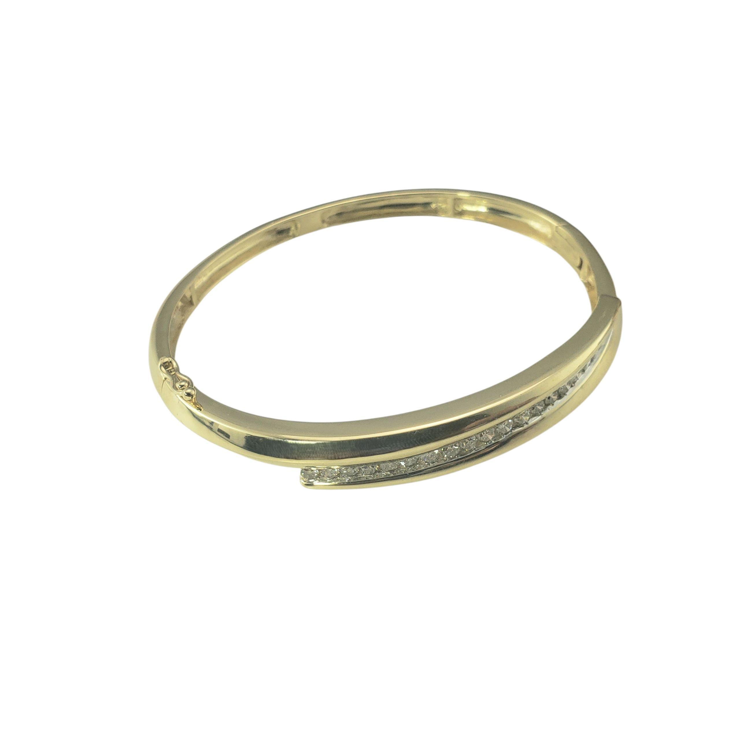 14 Karat Yellow and White Gold Diamond Bangle Bracelet #22571 In Good Condition For Sale In Washington Depot, CT