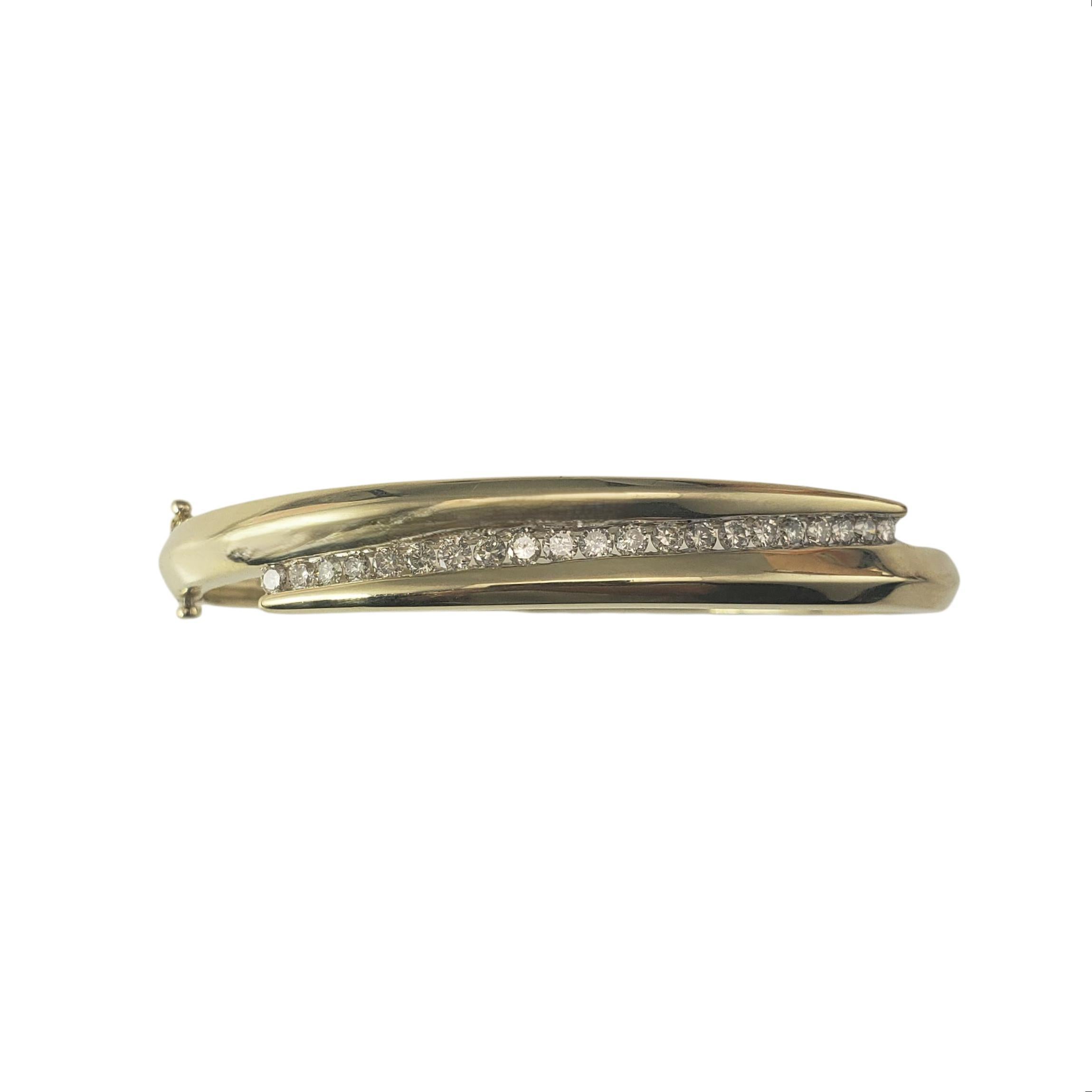 14 Karat Yellow and White Gold Diamond Bangle Bracelet #22571 For Sale 2