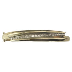 14 Karat Yellow and White Gold Diamond Bangle Bracelet #22571