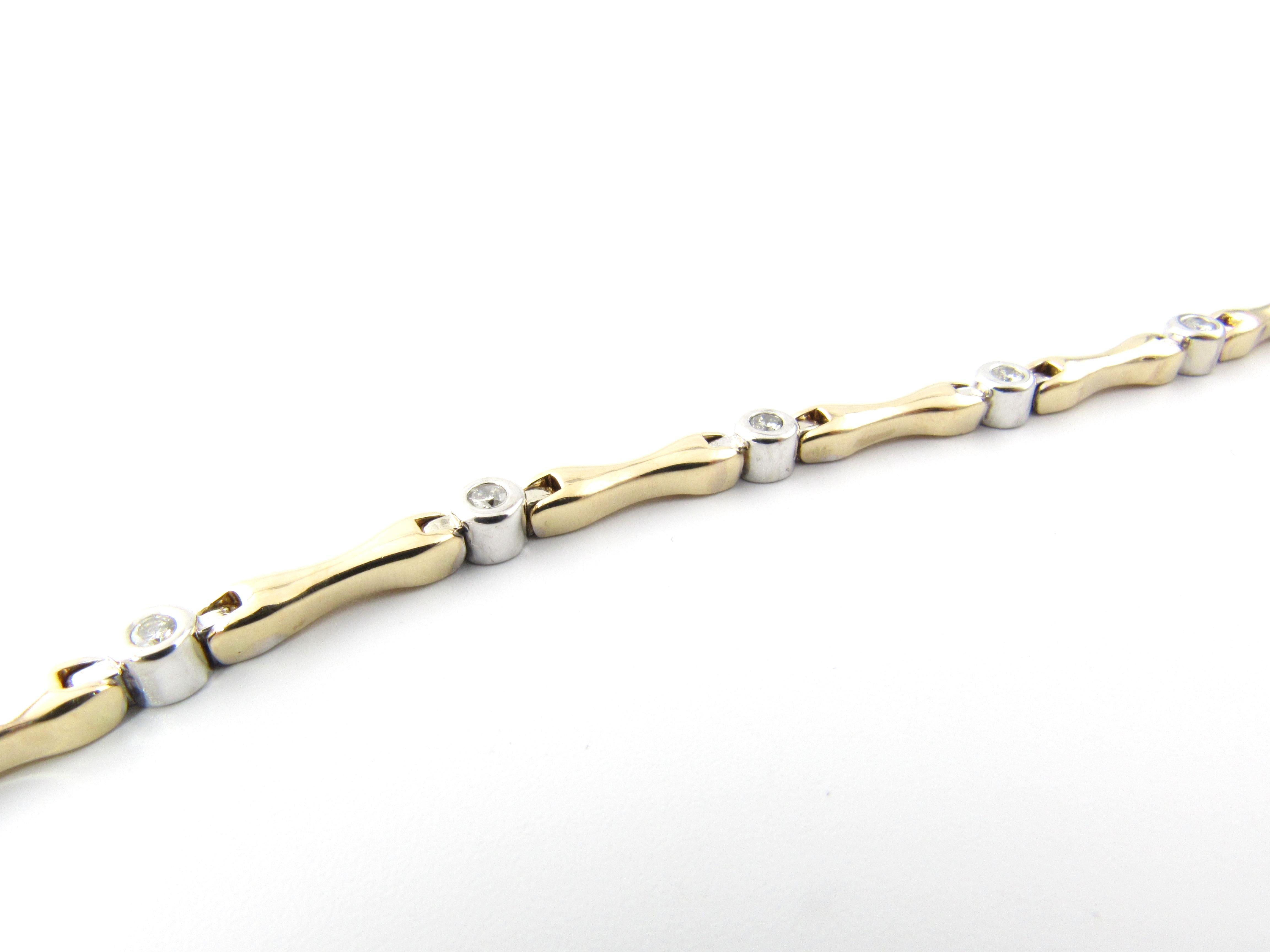 Women's 14 Karat Yellow and White Gold Diamond Bracelet