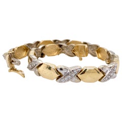 14 Karat Yellow and White Gold Diamond Bracelet