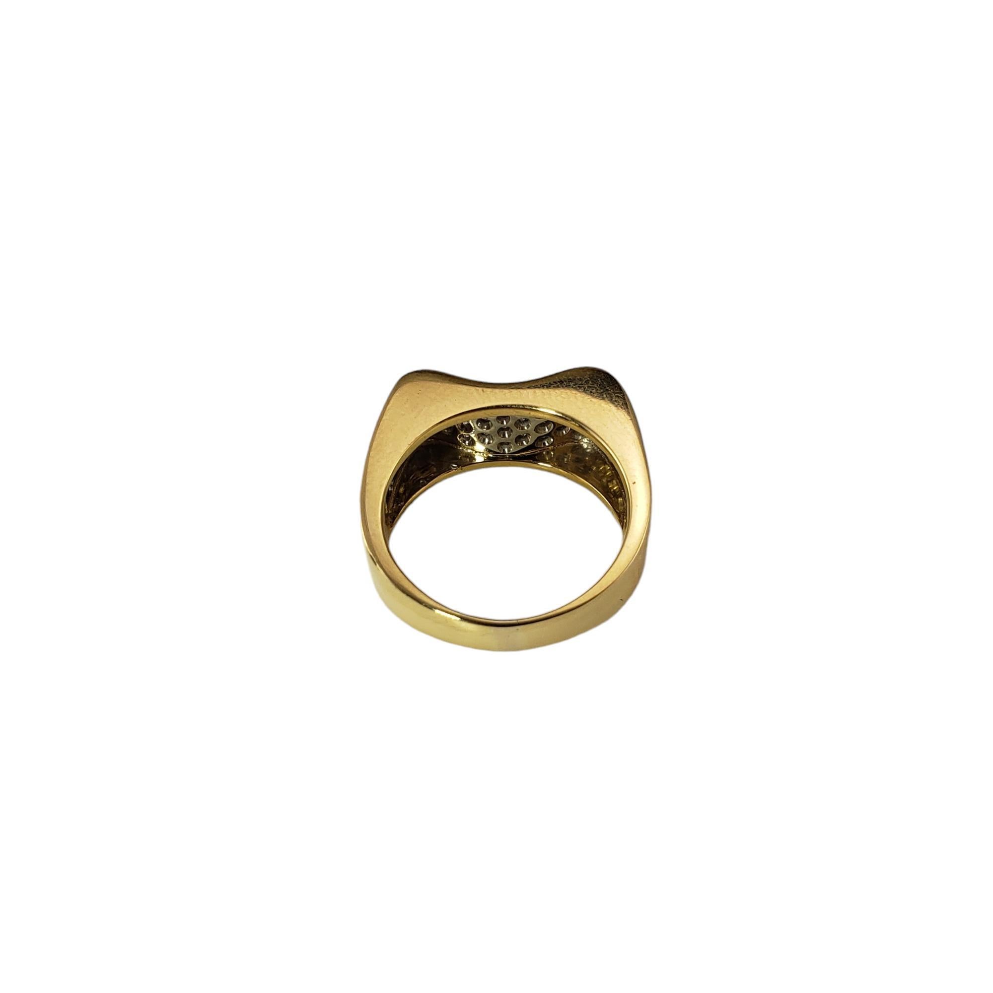 Women's 14 Karat Yellow and White Gold Diamond Concave Band Size 7 #17636 For Sale