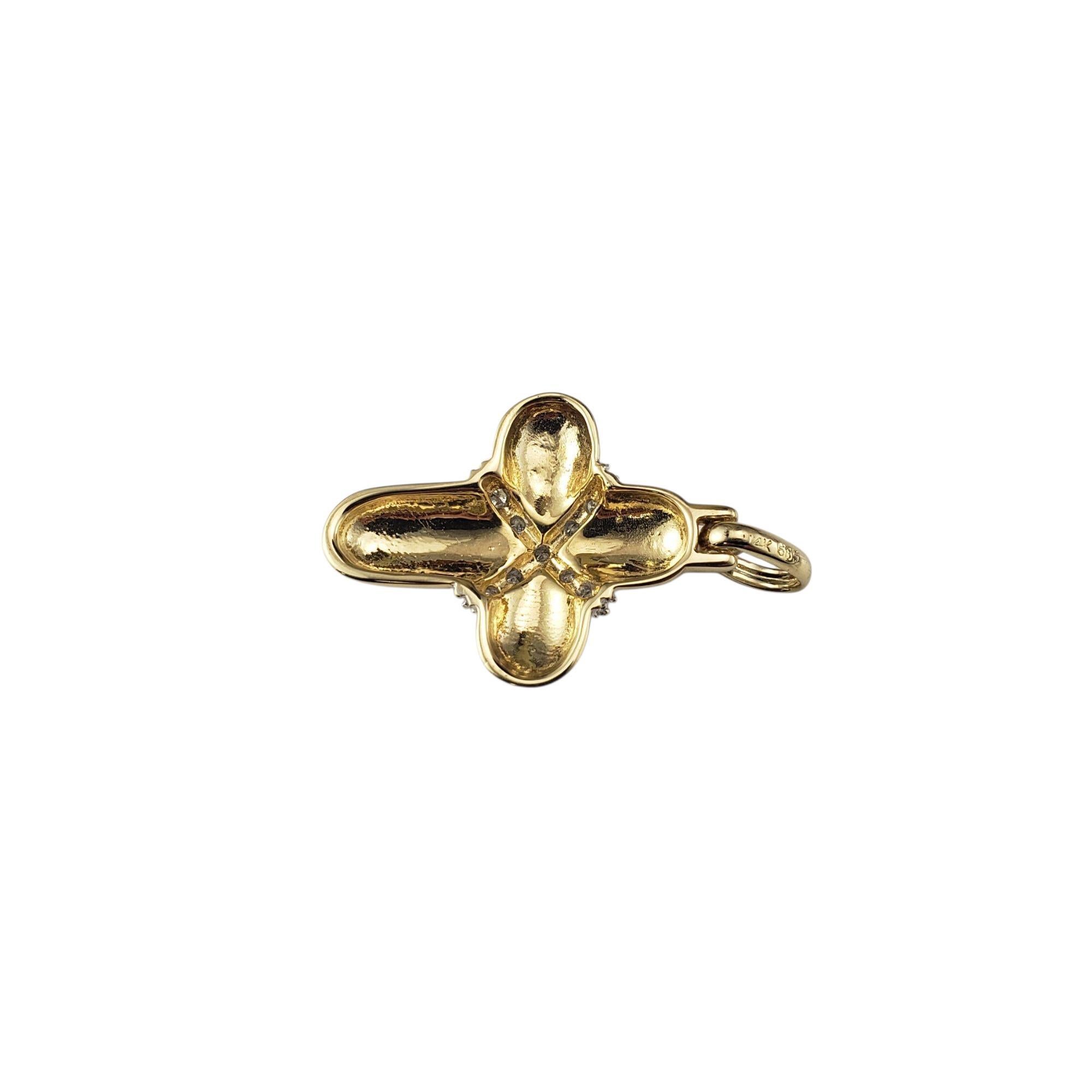14 Karat Yellow and White Gold Diamond Cross Pendant #21867 In condizioni buone in vendita a Washington Depot, CT
