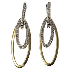 14 Karat Yellow and White Gold Diamond Dangle Earrings 14 Karat Yellow and White Gold Diamond Dangle Earrings