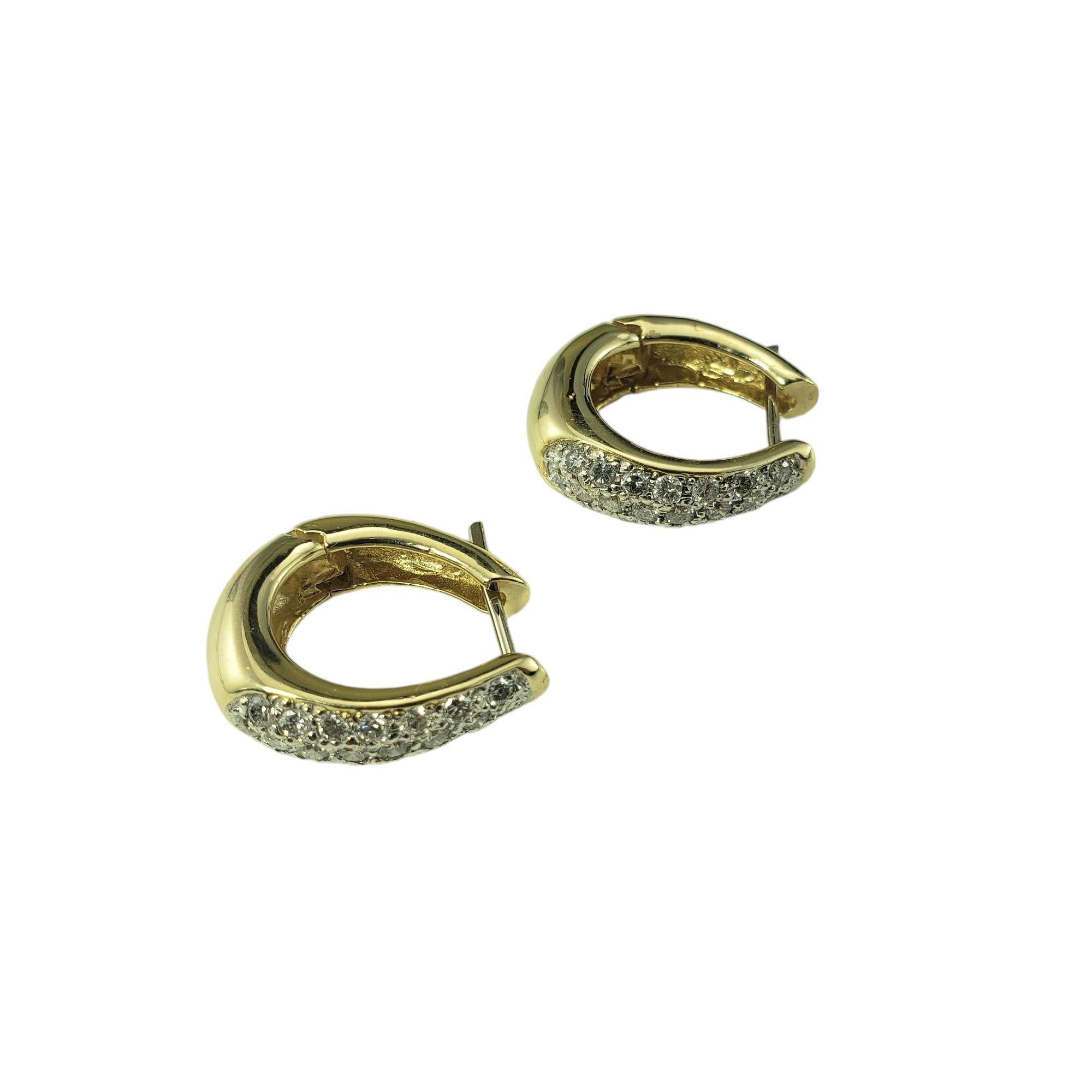 Taglio brillante Orecchini a cerchio con diamanti in oro giallo e bianco 14 carati #19256 in vendita